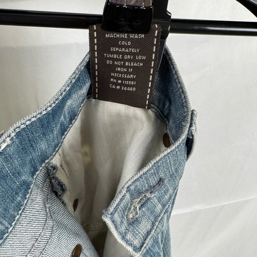 Vintage 7 For All Mankind Low Rise Flare Jeans 29 Y2K Light Wash Made in USA - Picture 8 of 13